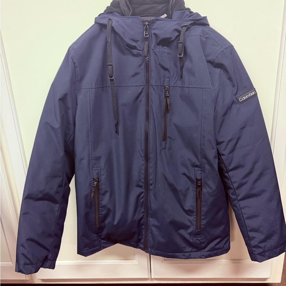 Calvin Klein Men's Navy Blue Winter Double Lined Jacket